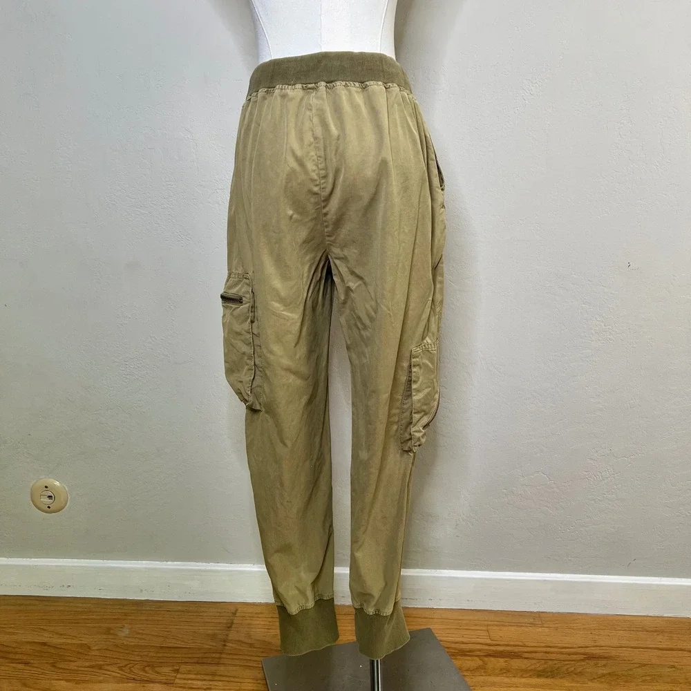 Young Fabulous & Broke Cargo Jogger Pants‎ Size Medium Khaki Tencel Utility